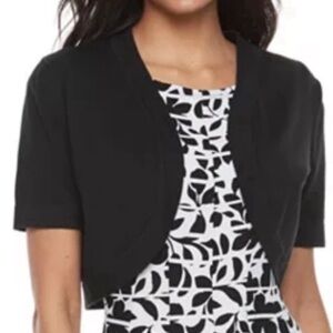 NWT Lemmie for Nina Leonard open front crop black Bolero size XL coat jackets